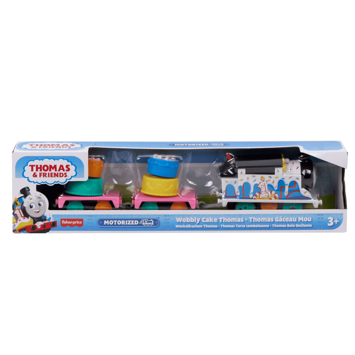 Thomas & Friends Wobbly Cake Thomas Motorized Toy Train Engine & Cargo For Preschool Kids