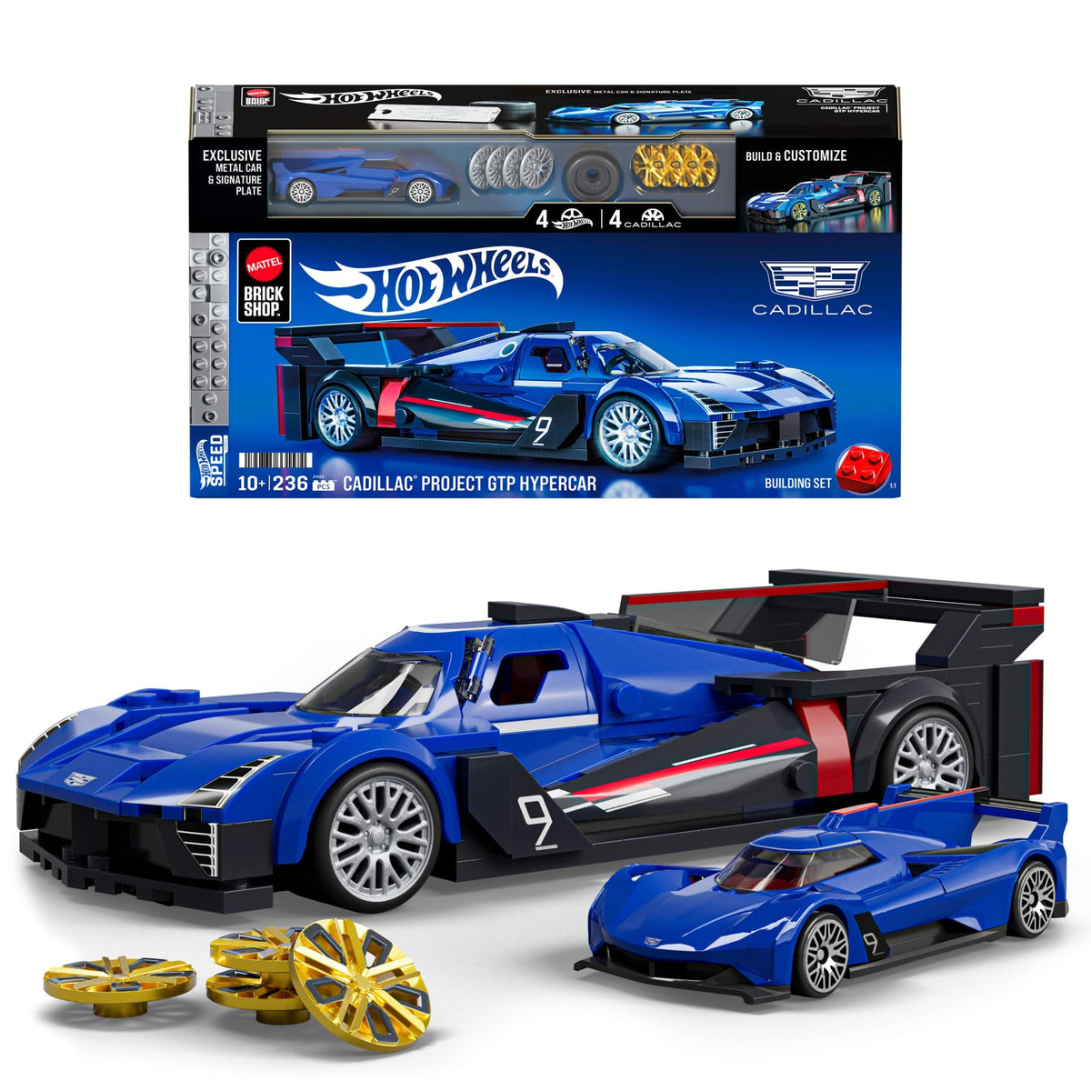Mattel Brick Shop Hot Wheels Juguete de Construcción Speed Cadillac Project GTP Hypercar