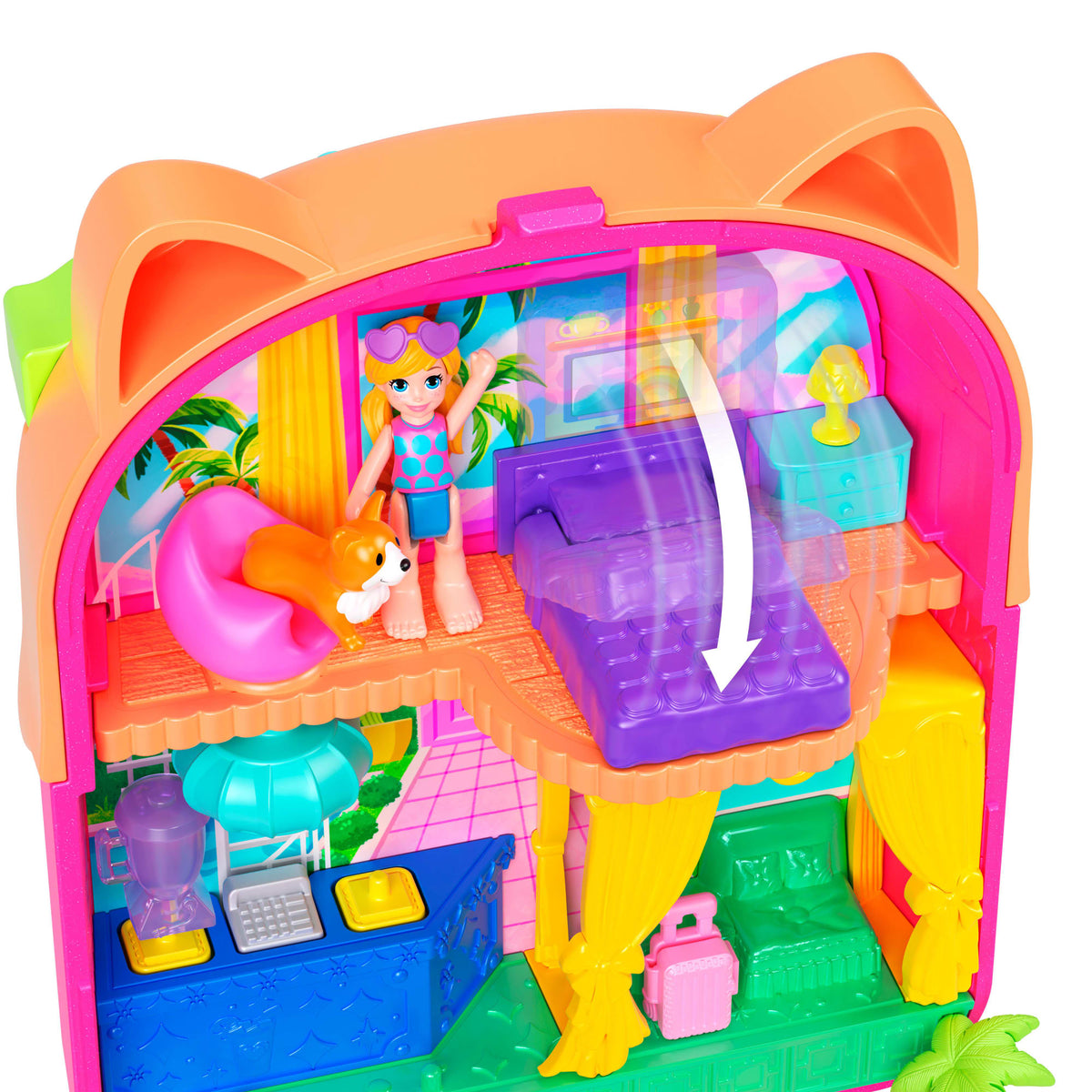 Polly Pocket Set de Juego Compacto Resort Paleta Gatito