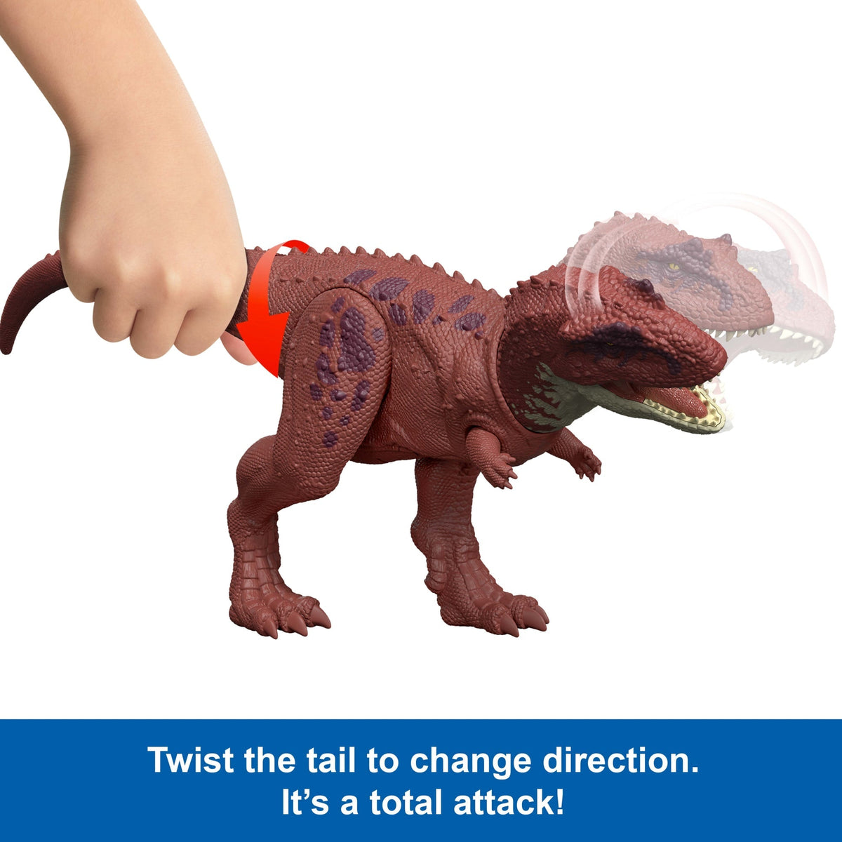 Jurassic World Rebirth Wild Roar Aucasaurus Dinosaur Toy, Tail Controlled Attack Chomp & Sound