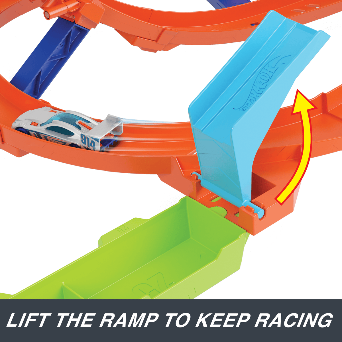 Hot Wheels Action Loop Cyclone Challenge Track Set With 1:64 Scale Toy Car, Easy Storage