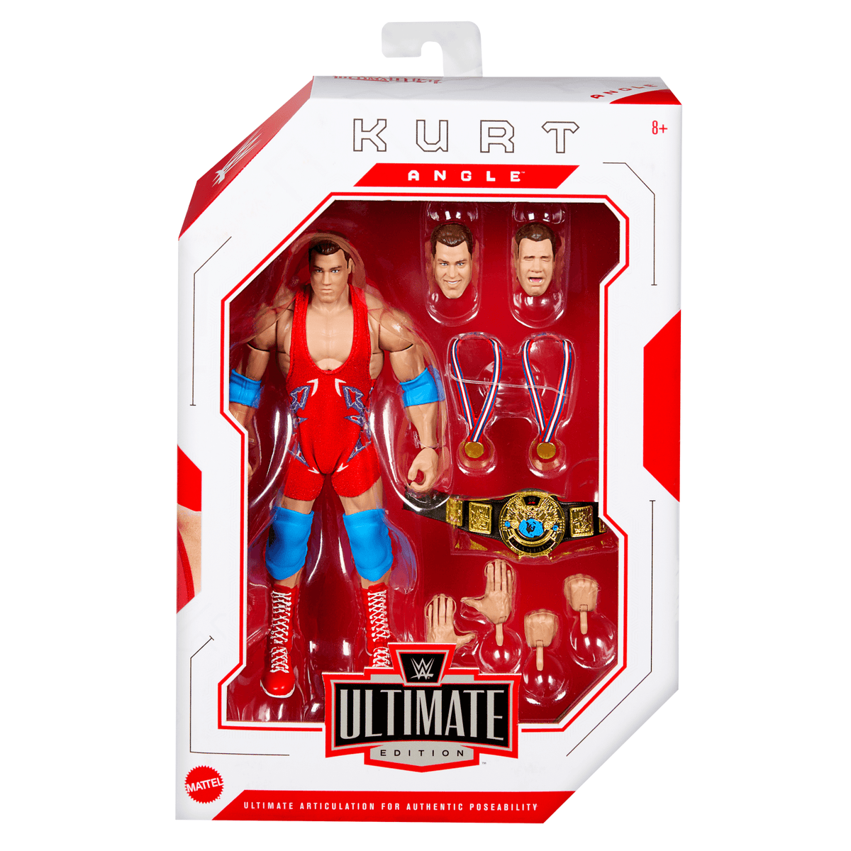 WWE Ultimate Edition Kurt Angle Action Figure & Accessories Set, 6-inch Collectible, 30 Articulation Points