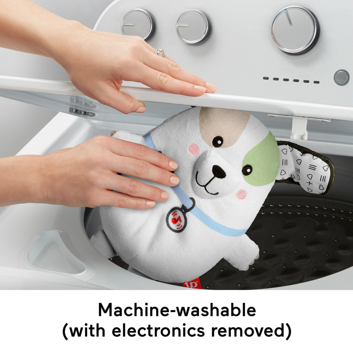 Fisher-Price Calming Vibes Puppy Soother Portable Sound Machine Plush Toy For Newborns