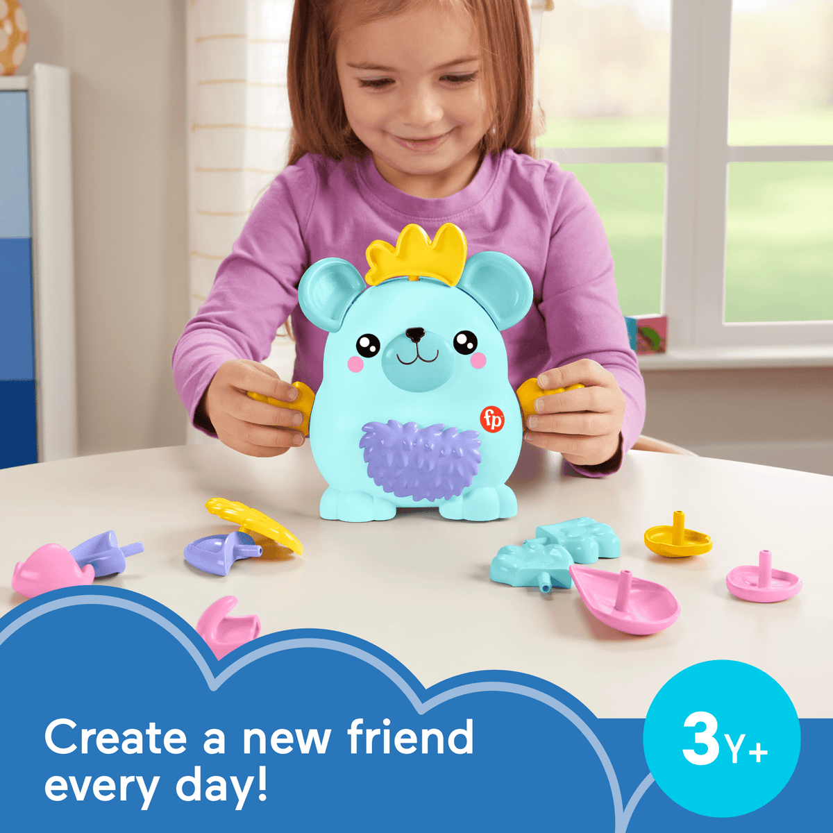 Fisher-Price FP Pets Mix & Match Pet Building Toy For Preschool Pretend Play, 18 Pieces