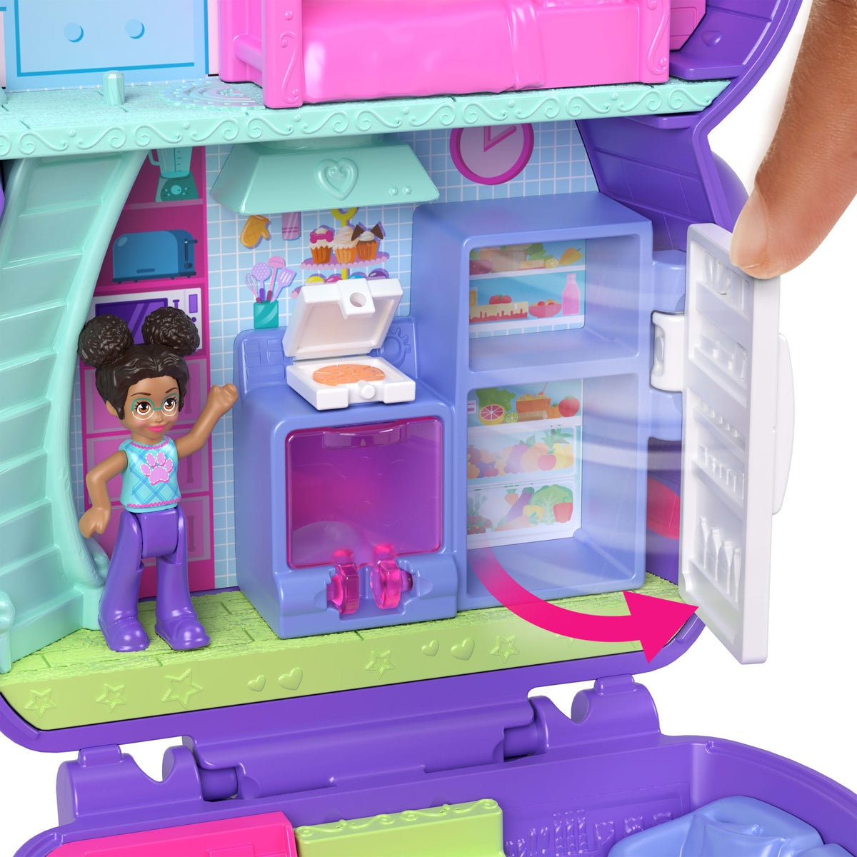 Polly Pocket Coffret Chiot Soirée Pyjama, Micro-Poupée, Chiots, Acc.
