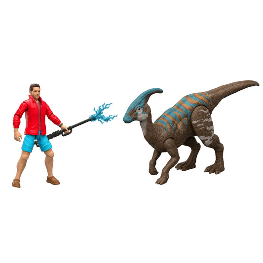 Jurassic World Rebirth Reuben Delgado & Parasaurolophus Figures Pack, 3.75-Inch Scale