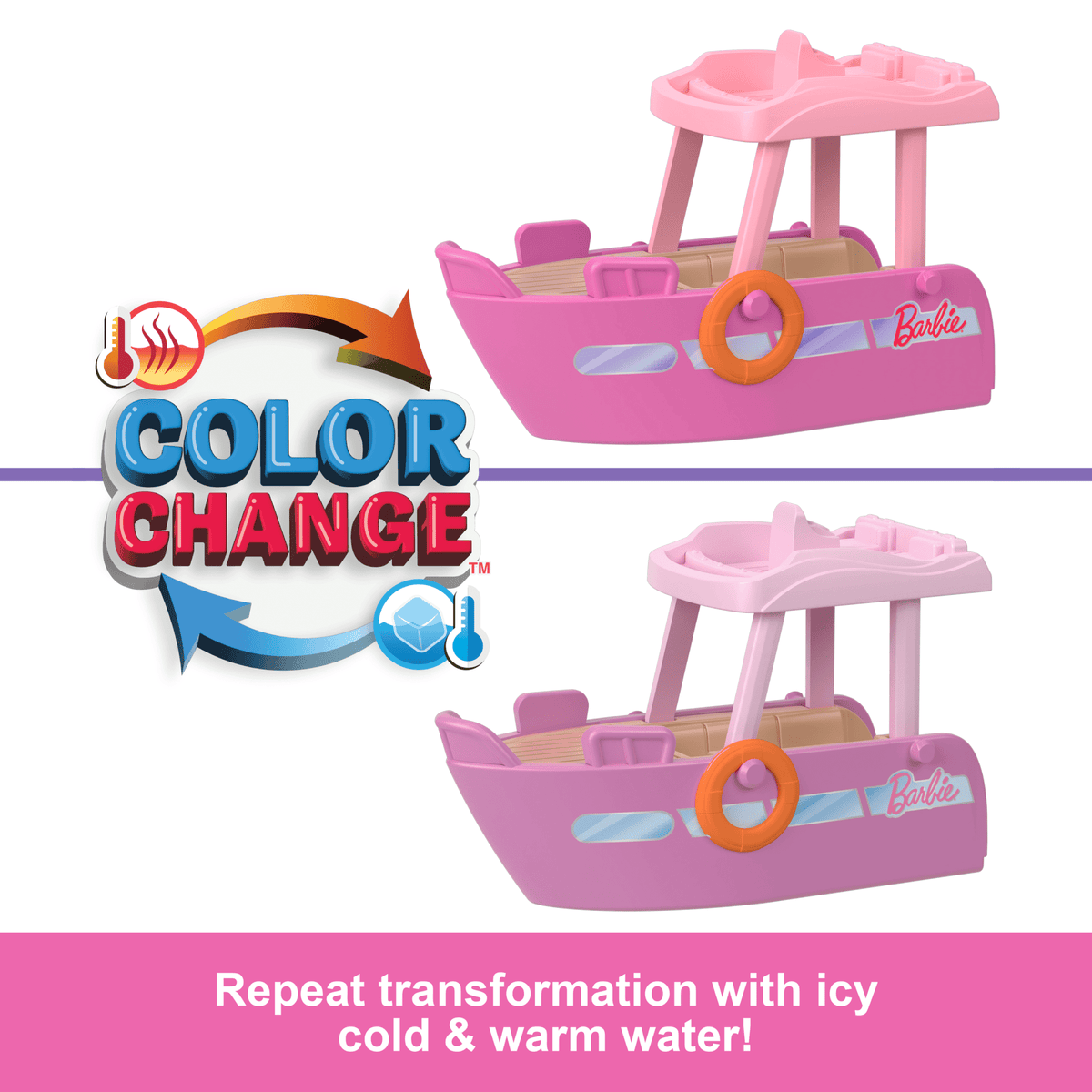 Barbie Mini Barbieland Doll & Vehicle Set With 1.5-Inch Doll & Dream Boat With Color-Change