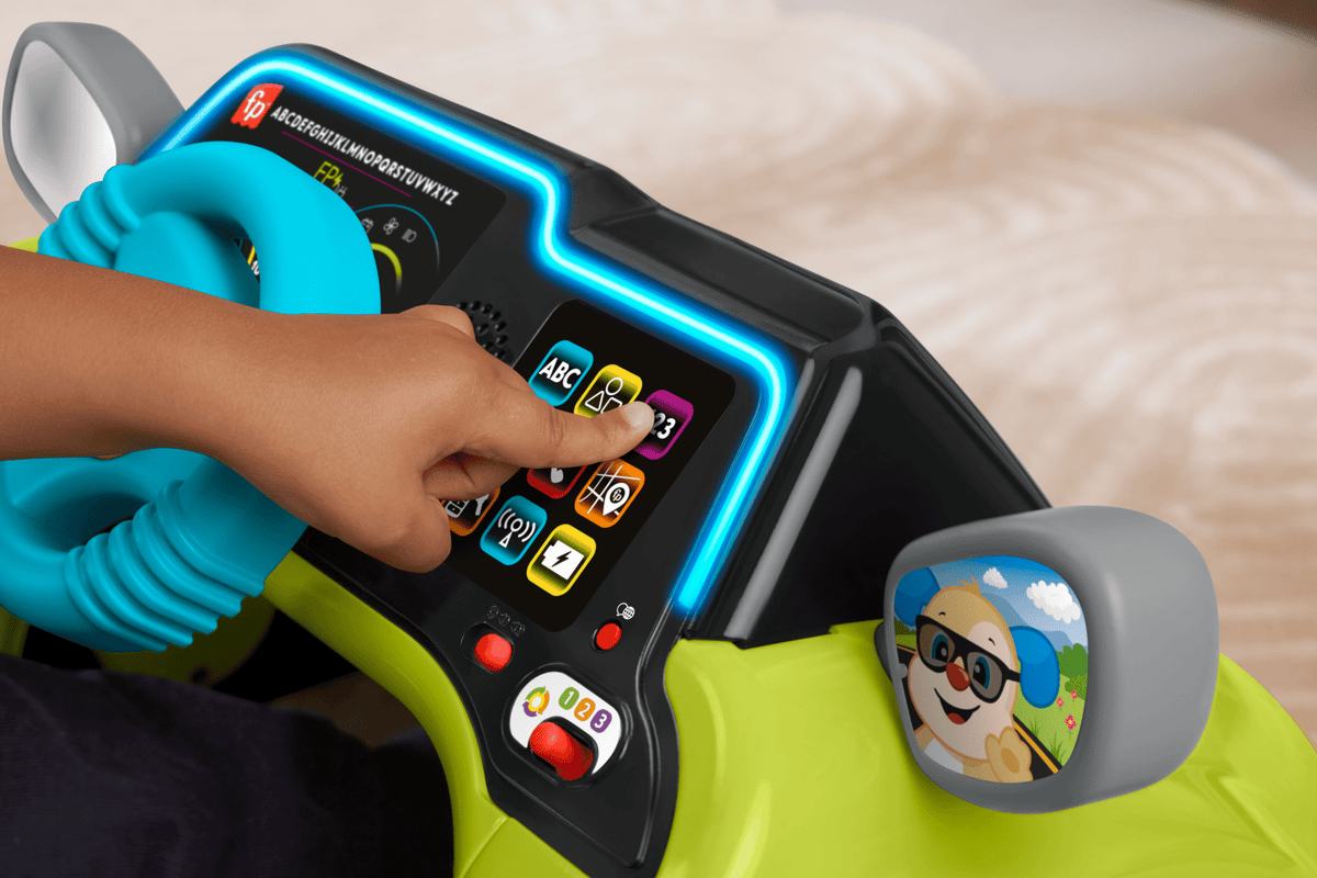 Fisher-Price Laugh & Learn Sit & Steer Driver Activity Center Baby & Toddler Learning Toy, Multilanguage Version