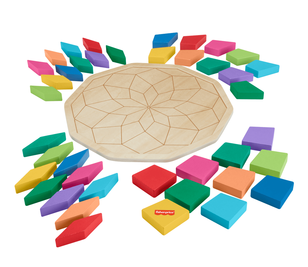 Fisher-Price Juguete para Bebés Rompecabezas Geométrico Mandala de Madera