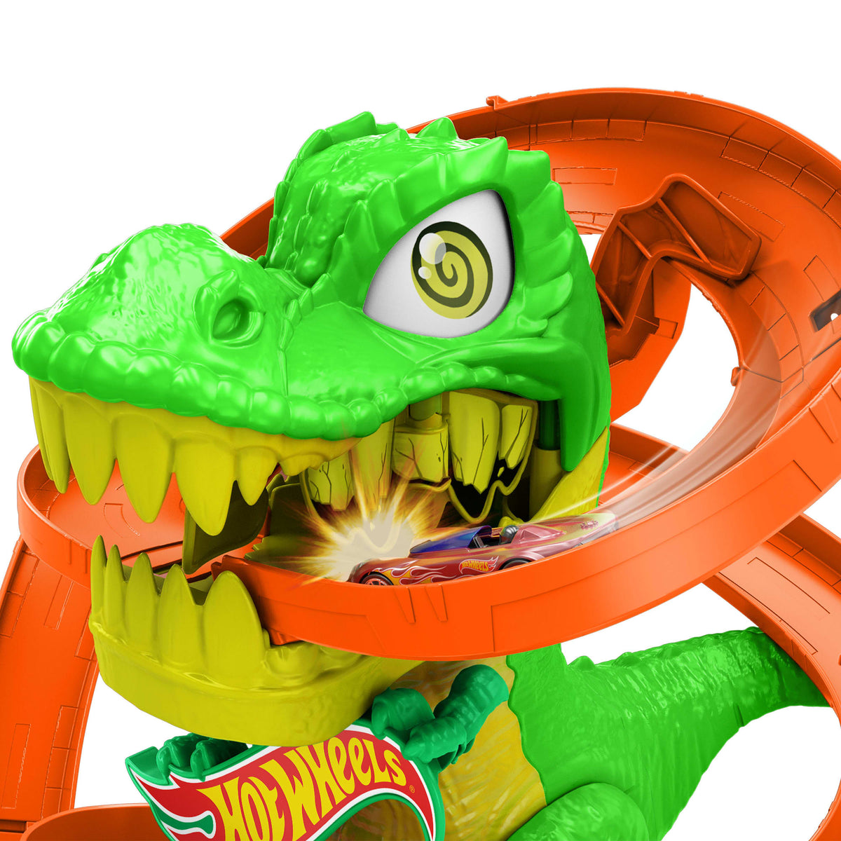 Hot Wheels City Pista de Juguete T-Rex vs Estación de Bomberos