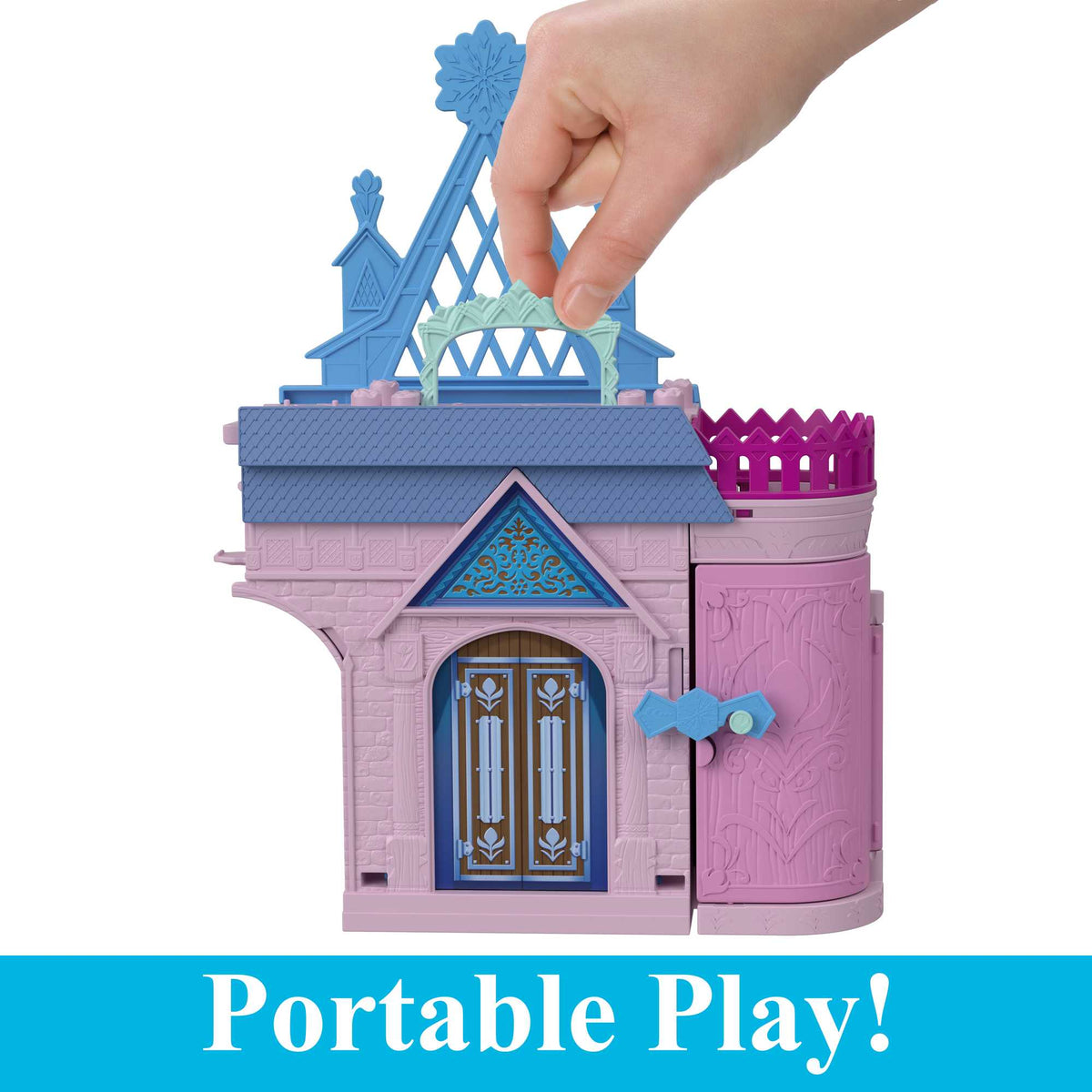 Disney Frozen Storytime Stackers Playset, Anna's Arendelle Castle Dollhouse With Small Doll