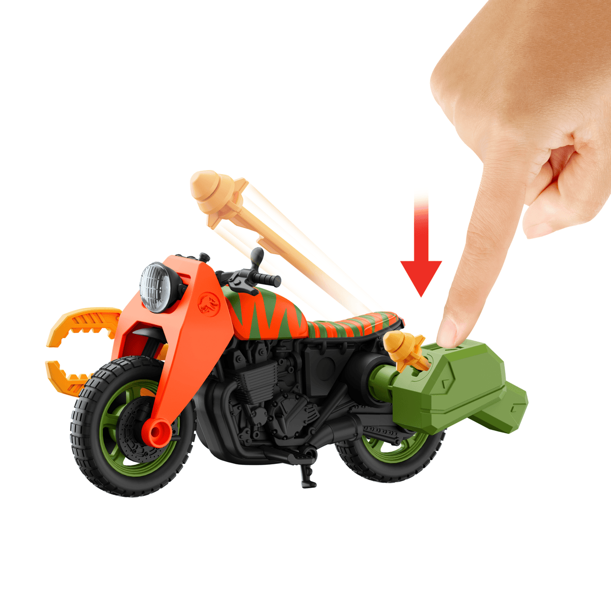 Jurassic Park ’93 Classic Dennis Nedry Action Figure, Motorcycle & Dinosaur Toy Set, 3.75-in Scale