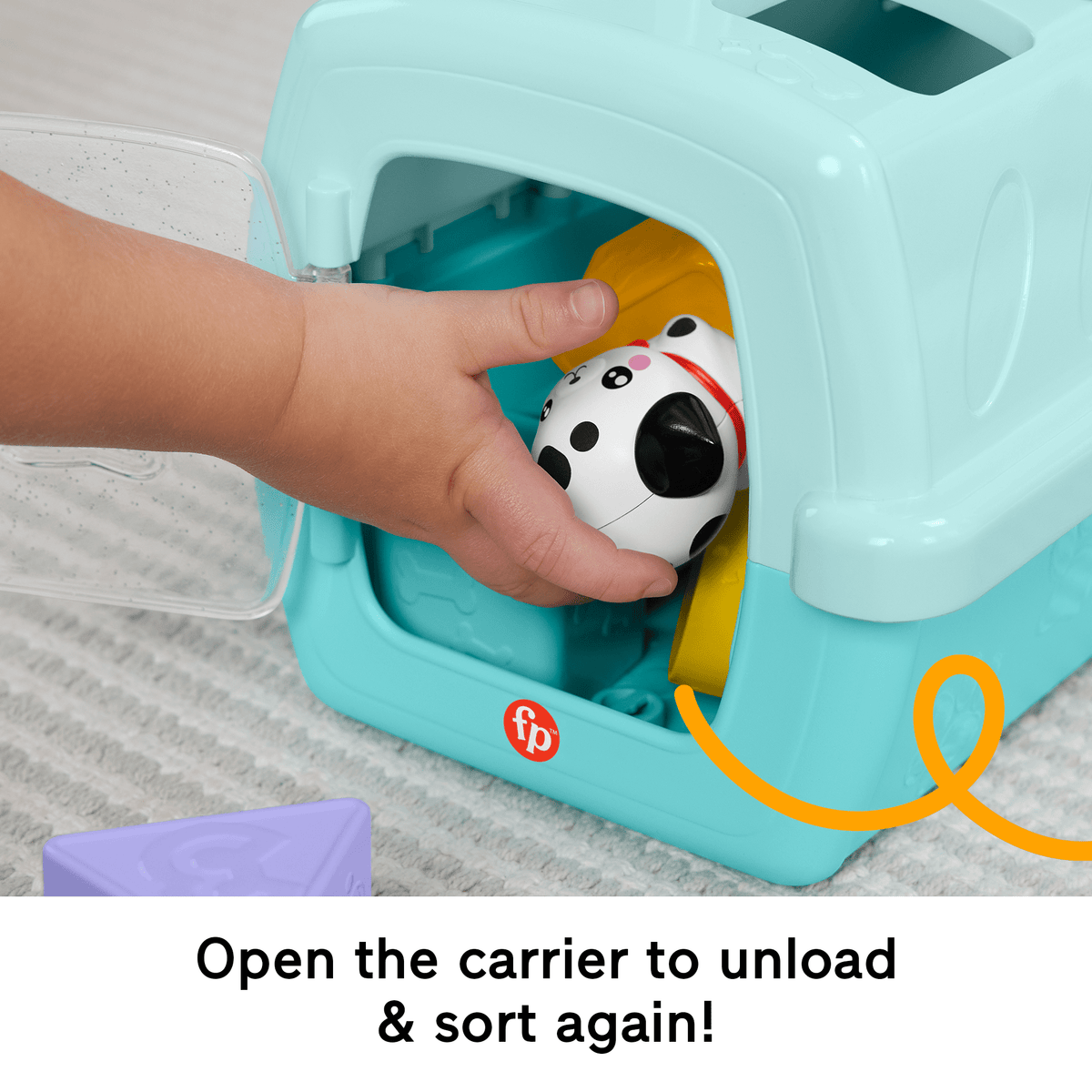 Fisher-Price Fp Pets Sort & Stow Pet Carrier Baby & Toddler Shape Sorting Toy, 8 Blocks