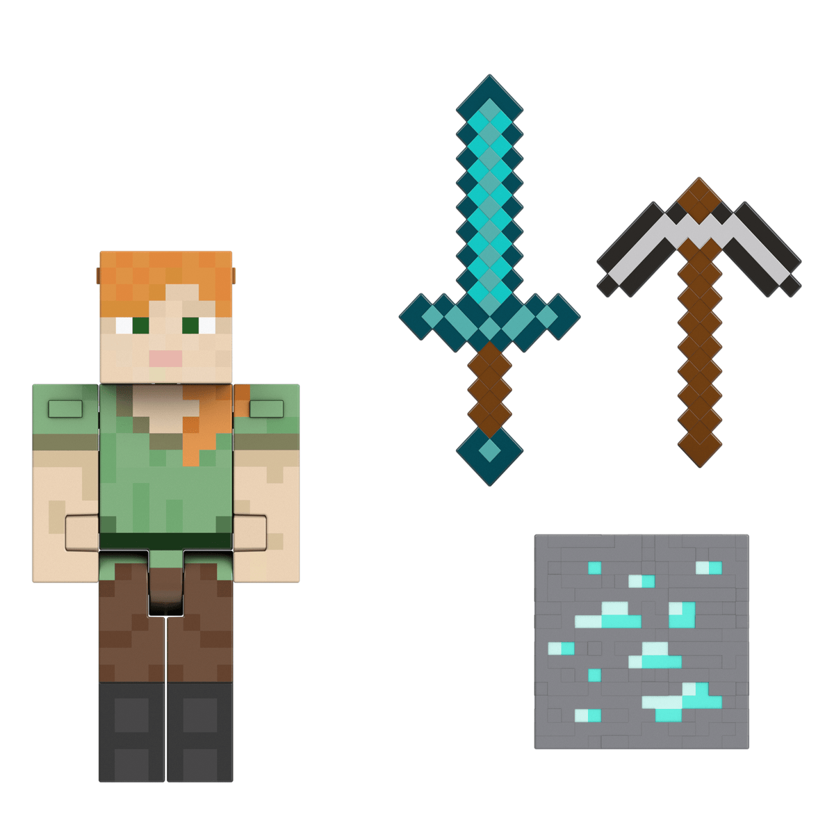 Minecraft  Niveau Diamant  Figurine Articulée  Alex, 13,87Cm