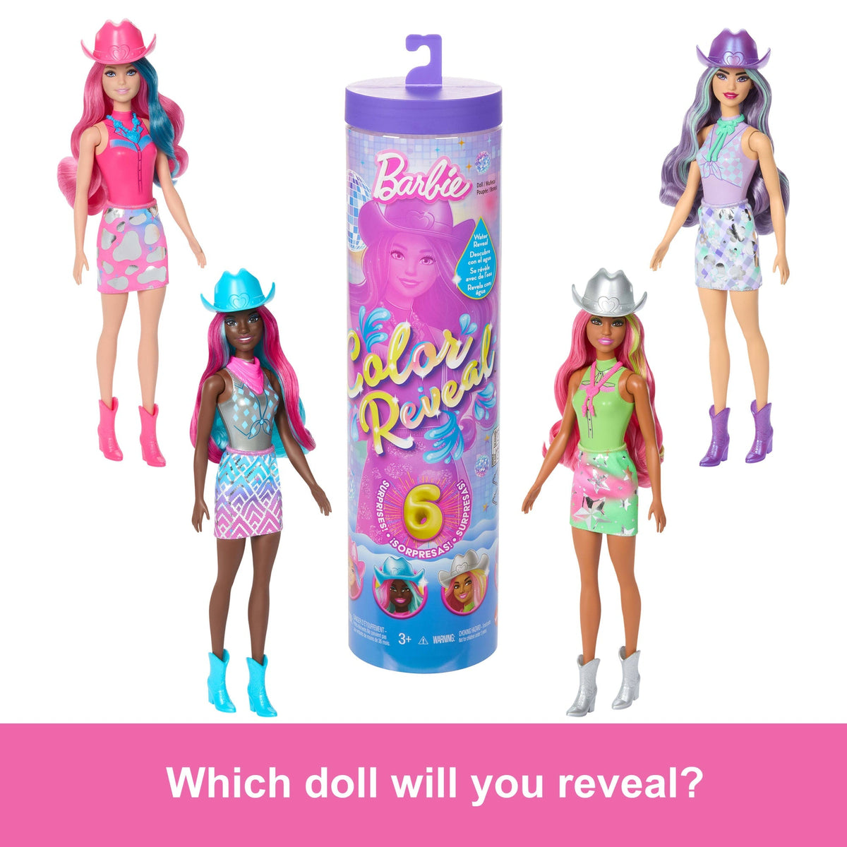 Barbie Color Reveal Disco Star Series Fashion Doll & Accessories With 6 Surprises