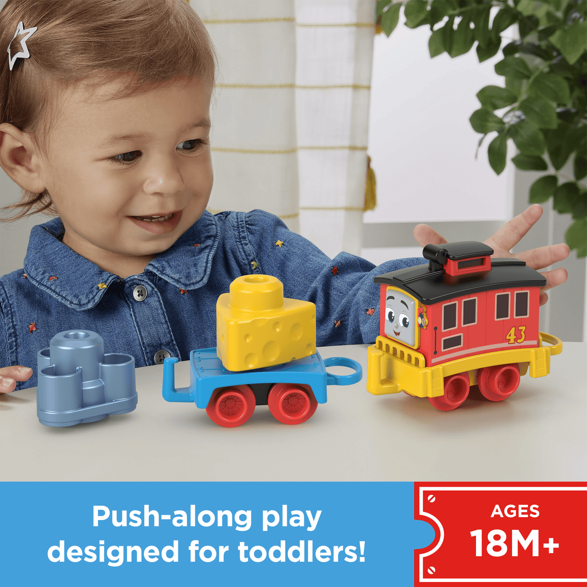 Thomas & Friends My First Brake Car Bruno Push-Along Vehicle With Stacking Cargo For Toddlers