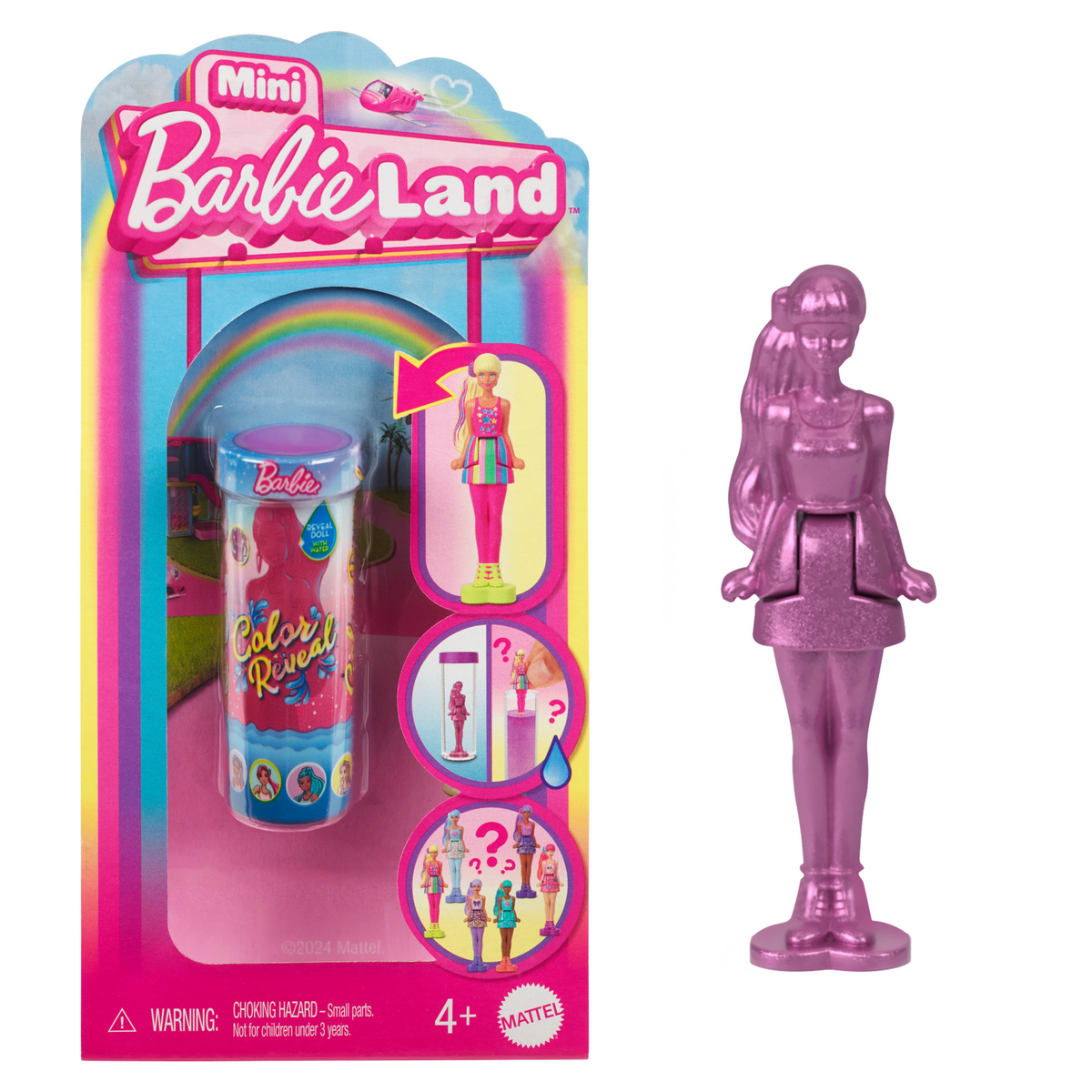 Barbie Mini Barbieland Color Reveal Dolls, 1.5-inch Doll With Surprise Water Reveal