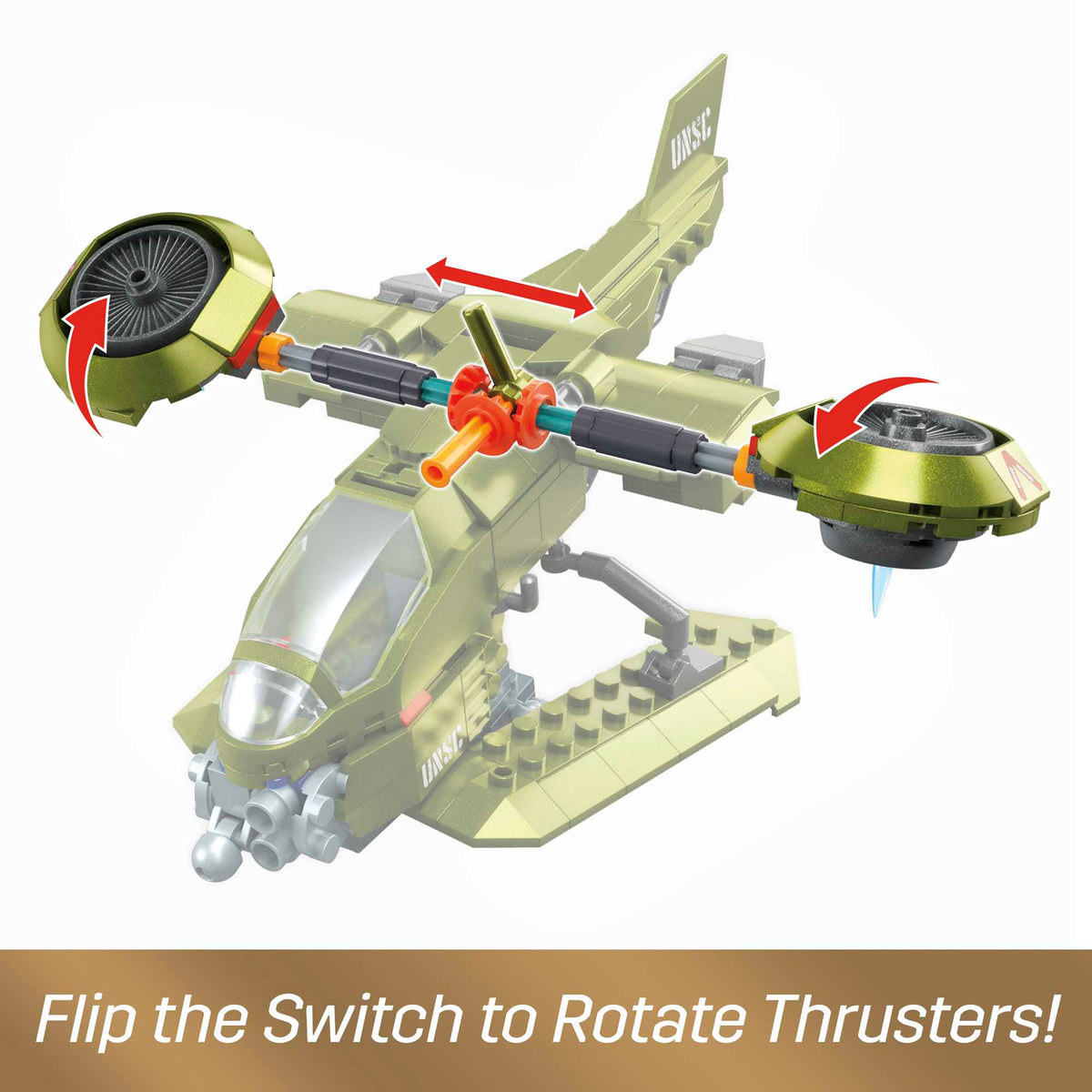 MEGA Halo UNSC Hornet Recon AIrcraft Building Toy With 2 Micro Action Figures (293 Pcs)
